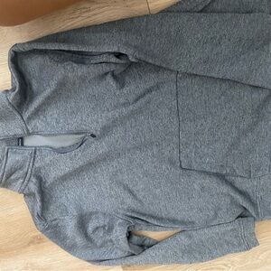 Gray Cotton Blend Sweatshirt Casual Comfort